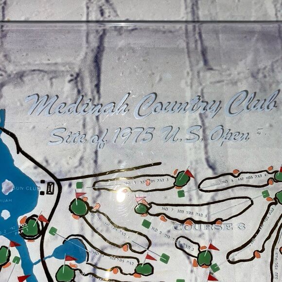 Medinah County Club 75th U.S. Open 50th Anniversary Glass Tray with Course Map. - Picture 5 of 9